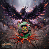 Metal Black Flame Phoenix Anime Edition Spin Top Toy