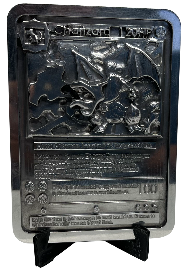 PKMN- Chari - Zard -3D Metal Card (CNC Machined)